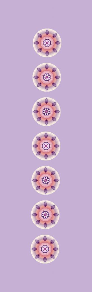 Peach and violet petal chakra yoga mat