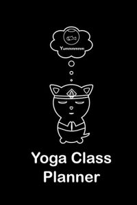 cat meditating yoga class planner