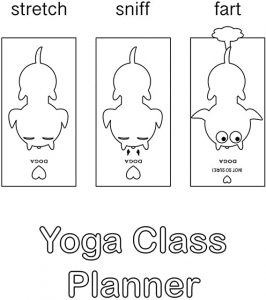 Three dogs yoga class planner