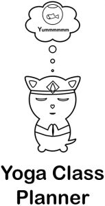 Cat meditating yoga class planner