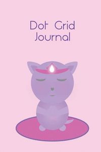 Violet cat meditating dot grid journal