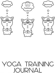 Three cats meditating yoga training journal
