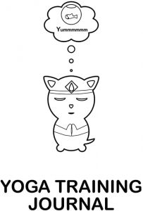 Cat meditating yoga training journal