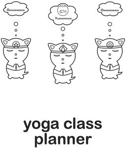 Three cats meditating yoga class planner