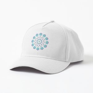 Aqua and pink flower mandala baseball cap