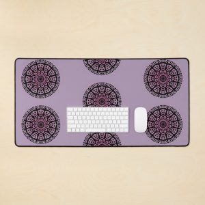 Pink mandala patterned desk mat