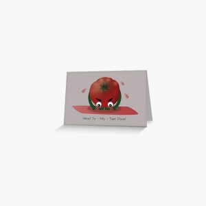 Tomato in yoga pose greeting card