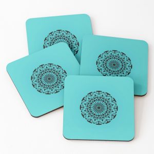 turquoise mandala coasters