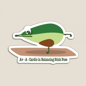 Avocado in yoga pose magnet
