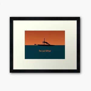 Yoga girl on sup framed art print