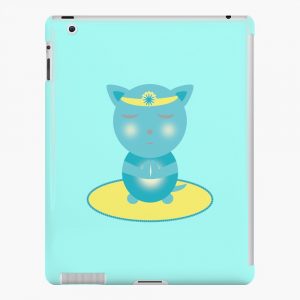 Turquoise cat meditating on mat ipad snap case