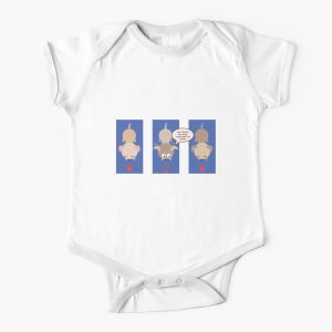 Three dogs doing yoga short baby one piece