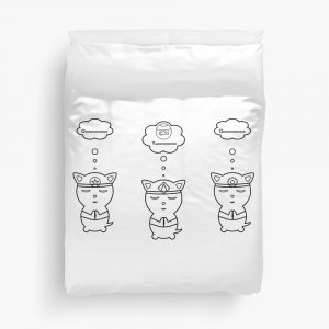 Three cats meditating duvet cover