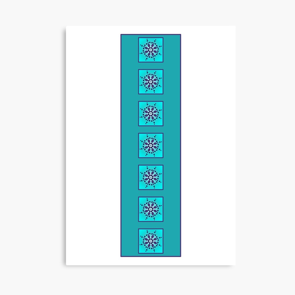 Turquoise and violet pebble chakra canvas print