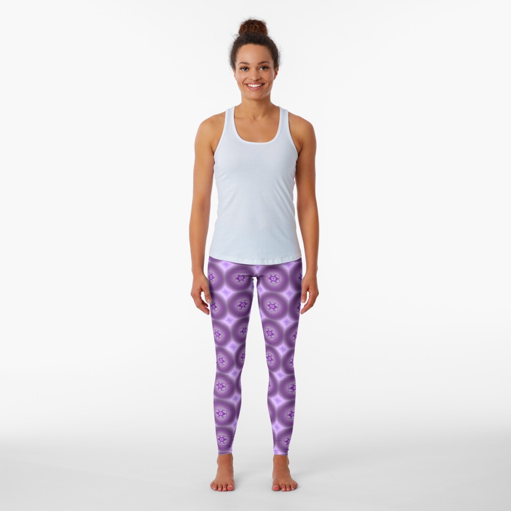 Violet flame chakra patterned leggings