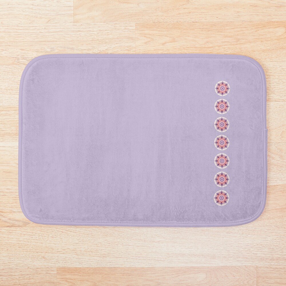 Peach and lilac petal chakras bath mat