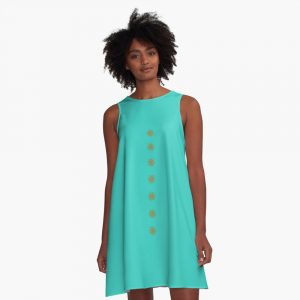 Jade and orange chakras a line dress