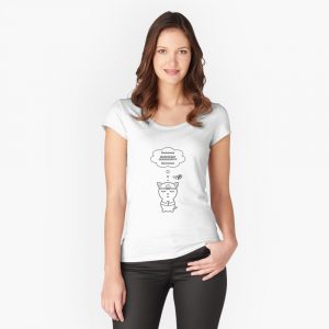 Cat meditating fitted scoop t-shirt