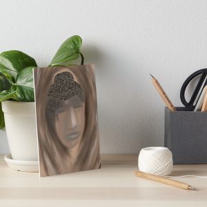 Buddha in tree art board print