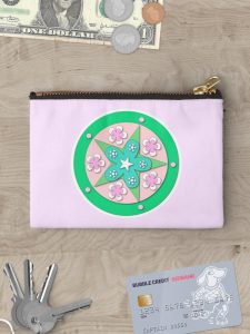 Pink and green mandala zipper pouch