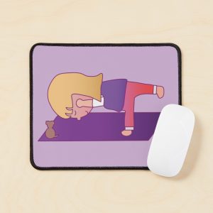 Chibi girl with dog doing yoga mouse pad