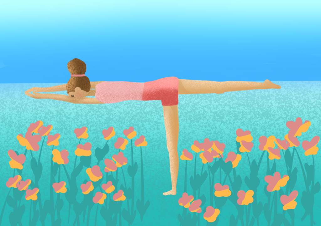 Balancing stick pose Bikram yoga